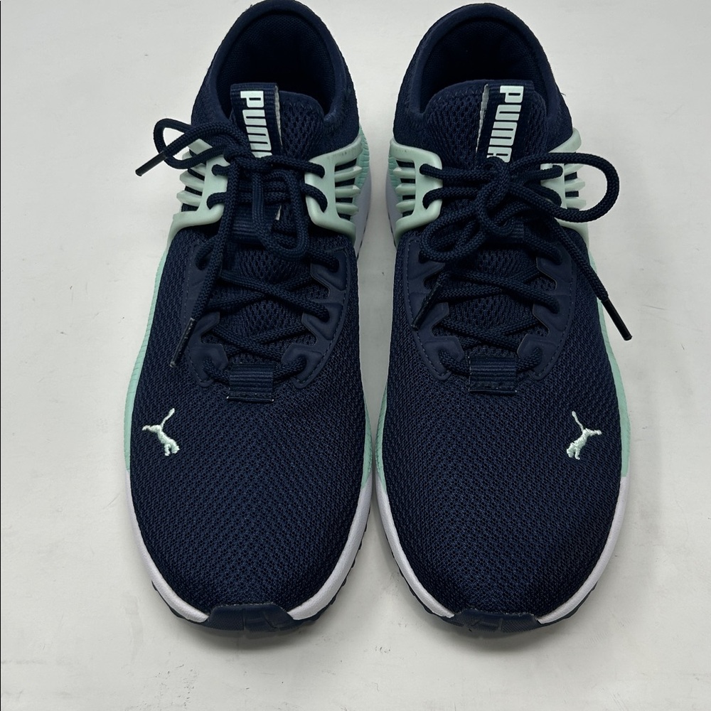 Preowned Puma Dark Blue and Light Green Sneakers
